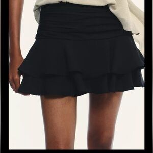 Zara Black Ruffled Mini Skort (2025)